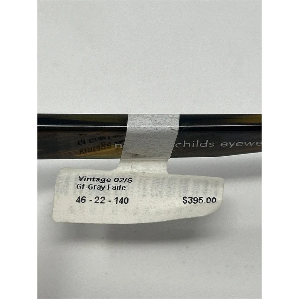 NWT Norman Childs VINTAGE 02 Sunglasses 46-22-140 GF Child Gray Fade Green Frame